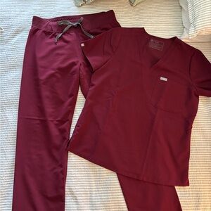 Burgundy Women's Scrub Set